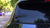 Snowboarder Word Sticker on a Rear Car Window (New) example