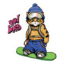 Snowboarding Cat Cool Sticker