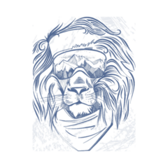 Snowboarding Lion Head Sticker