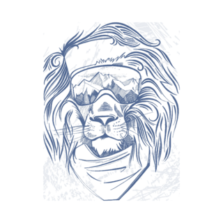 Snowboarding Lion Head Sticker