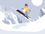 Snowboarding On Snowy Slope Sticker