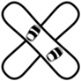 Snowboards Crossed Sport Icon Sticker