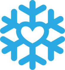 Snowflake Heart Icon Sticker