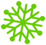 Snowflake Icon In Green Sticker