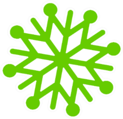 Snowflake Icon In Green Sticker