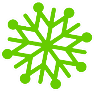 Snowflake Icon In Green Sticker