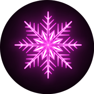 Snowflake Neon Sign Icon Sticker
