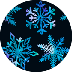 Snowflake Watercolor Pattern On Black Sticker