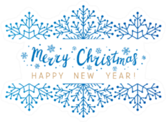 Snowflakes Border With Merry Christmas Lettering Sticker
