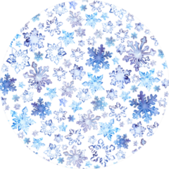 Snowflakes In Blue Christmas Seamless Pattern Sticker