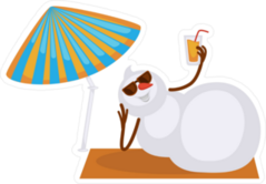 Snowman In Sunglasses On The Beach Sticker