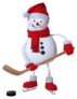 Snowman Playing Ice Hockey Sticker