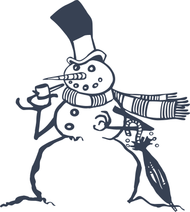 Snowman With Pipe And Umberella Sticker