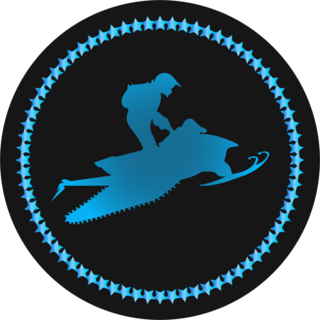 Snowmobile In Circle Of Stars Sticker