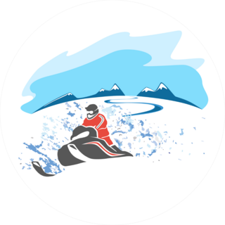 Snowmobile In Snow Sticker