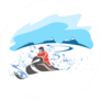 Snowmobile In Snow Sticker