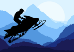 Snowmobile Rider In Nature Sticker
