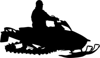 Snowmobile Silhouette Sticker
