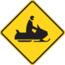 Snowmobile Warning Sign Sticker