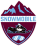 Snowmobile With Mountains Logo Sticker