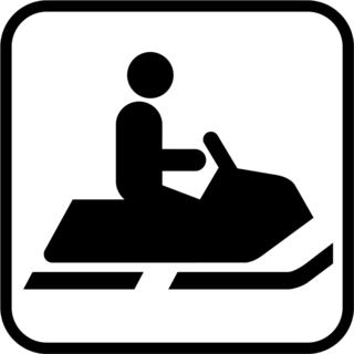 Snowmobiling Sign Icon Sticker
