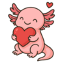 Snuggle Heart Axolotl Sticker
