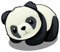 Snuggly Panda Bear Looking Up Sticker