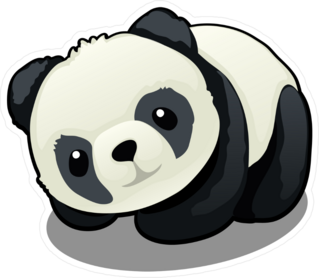 Snuggly Panda Bear Looking Up Sticker