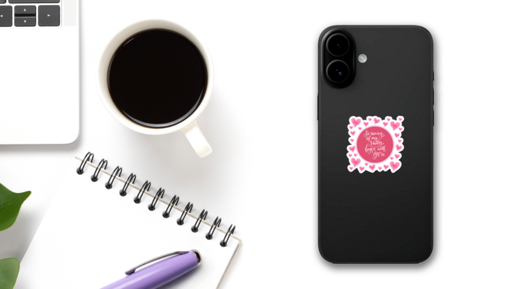 So Many Of My Smiles Begin With You Valentines Sticker on a Phone (New) example