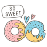So Sweet Two Donuts Cartoon Sticker