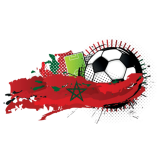 Soccer Ball In The Flag Of Morocco Sticker