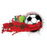 Soccer Ball In The Flag Of Morocco Sticker