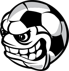 Soccer Ball With Angry Face Sticker