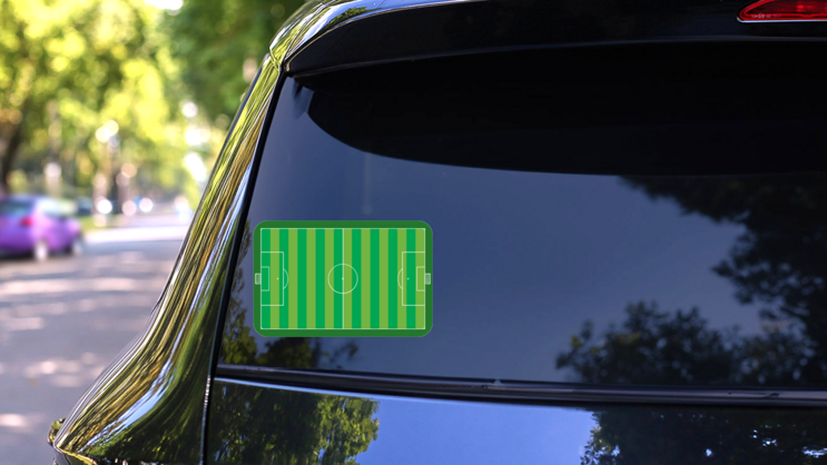 Soccer Field Sticker on a Rear Car Window (New) example