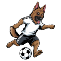 Soccer German Shepherd Sticker