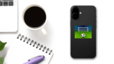 Soccer Goal on Green Field Sticker on a Phone (New) example