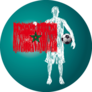 Soccer Player Holding Morocco Flag Sticker