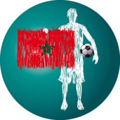Soccer Player Holding Morocco Flag Sticker