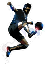 Soccer Player In Action Sticker