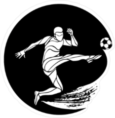 Soccer Player Kicking a Ball Sticker