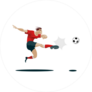 Soccer Player Kicking Ball in Air Sticker