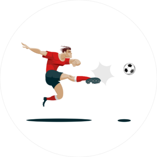 Soccer Player Kicking Ball in Air Sticker