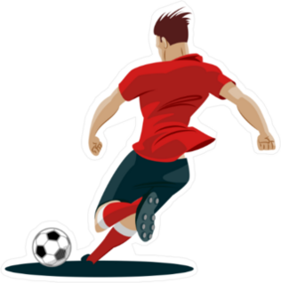 Soccer Player Kicking Ball Sticker
