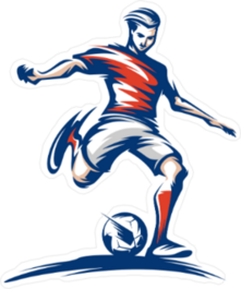 Soccer Player Kicking Ball Vector Art Sticker