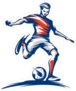 Soccer Player Kicking Ball Vector Art Sticker