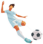 Soccer Player Kicking Sticker