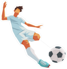 Soccer Player Kicking Sticker