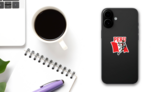 Soccer Player Of Peru Flag Sticker on a Phone (New) example
