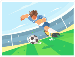 Soccer Player Running With Ball Sticker