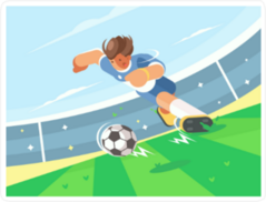 Soccer Player Running With Ball Sticker